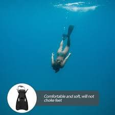 PTOOTP Black Plastic Swimming Flippers for Diving and Snorkeling, 1 Pair, Comfortable Fit and Lightweight Design - Walmart.com