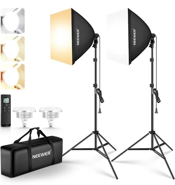 NEEWER 24"X24"/60x60cm Softbox Lighting Kit 2 Pack