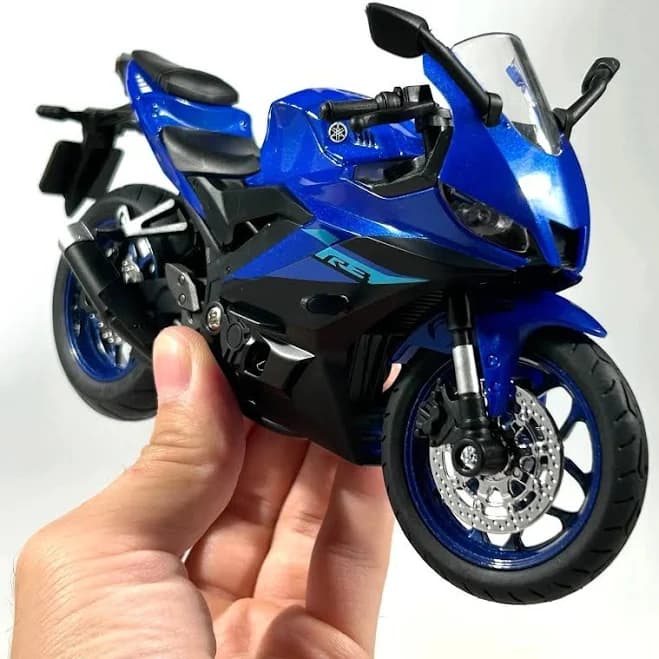 1:12 Yamaha Yzf-r3 Diecast Motorcycle Model W/ Light Alloy Racing Bike