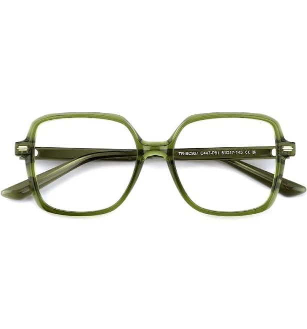 Sllac Square Glasses Online, Green Full Rim Frame, Reba