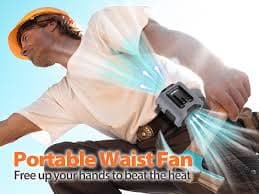 Amazon.com: AddAcc Portable Waist Fan - 14500mAh Rechargeable Battery, 67Hrs Cooling Belt Fan, 5 Powerful Speed & 360° Rotatable, Hands Free Clip On Waist With LED Light for Work Gift Camping Travel