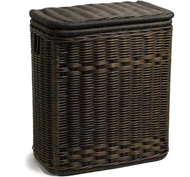 Narrow Rectangular Wicker Laundry Hamper