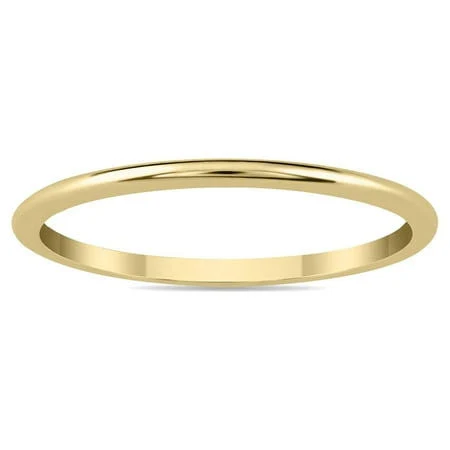 14K Yellow Gold Thin Domed Wedding Band