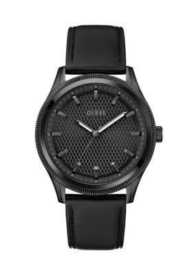 GUESS Men's Dex Analog Leather Watch