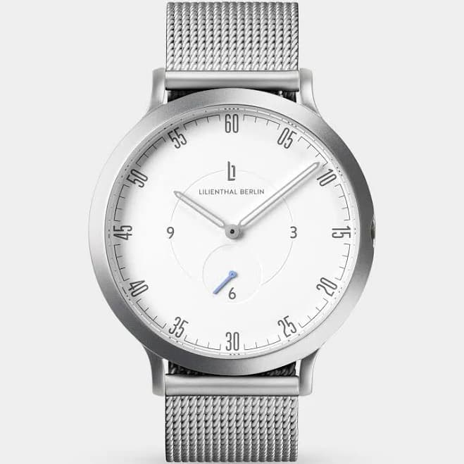 Men's lilienthal berlin Wrist Watch Silver White Surgical steel case Sapphire-hardened mineral glass