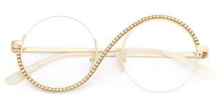 Women's Half Frame Glasses With Diamonds