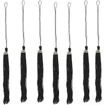 8" Black 2025 Polyester Graduate Mortarboard Tassels 12 Pieces