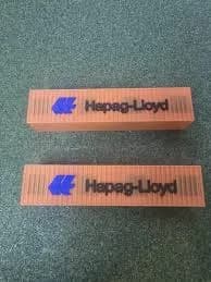 HO Scale 40' Shipping Containers - Hapag-Lloyd, 2 Pack