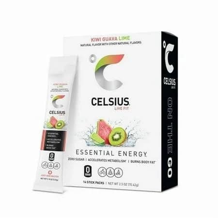 Celsius On-The-Go Kiwi Guava Lime Packets