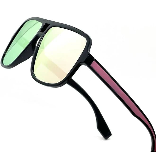 Aviator Sunglasses Pink Mirror Lens Black Frame Fashion Sun Glasses