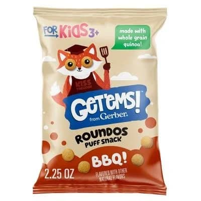 Gerber Get'ems! Kids 3+ Quinoa Roundos BBQ Flavored Puff