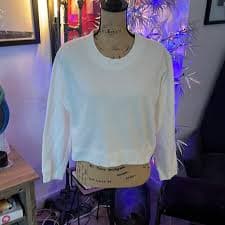 Acne Studios | Tops | Acne Studios Cropped White Sweatshirt S | Poshmark