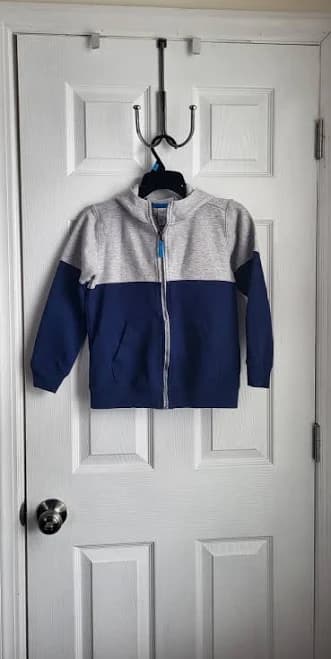 Carter's Boys Full Zip Hoodie Gray Navy Size 8 Fleece Colorblock