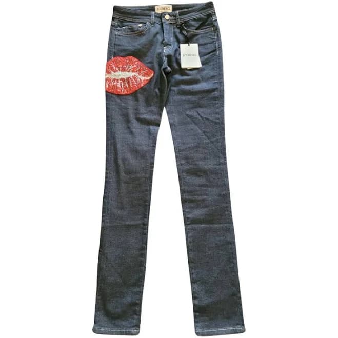 Iceberg Jeans Sequined LIP Detail