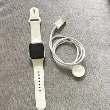 Apple Smartwatch 41mm Silver Case White Silicone Band GPS Fitness Tracker
