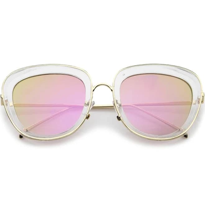 Sunglass LA Women's Square Mirror Oversize Sunglasses