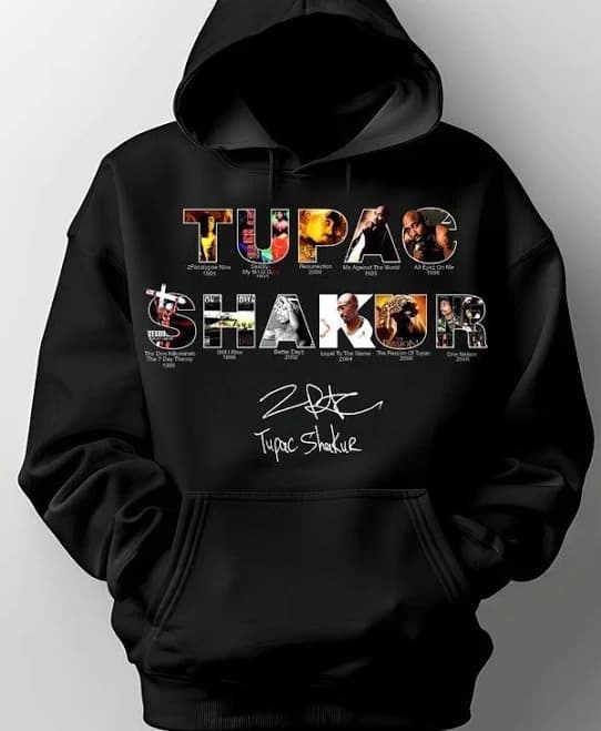 Tupac Shakur Hoodie Sweatshirt, 90's Rap, Tupac, Hooded Sweatshirt