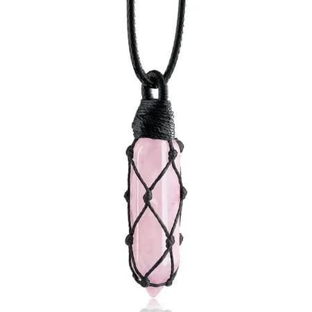Adjustable Hexagonal Black Obsidian Healing Crystal Point Necklace