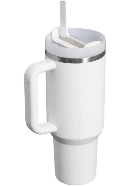 White 40 Oz Stanley Quencher H2.0 Tumbler