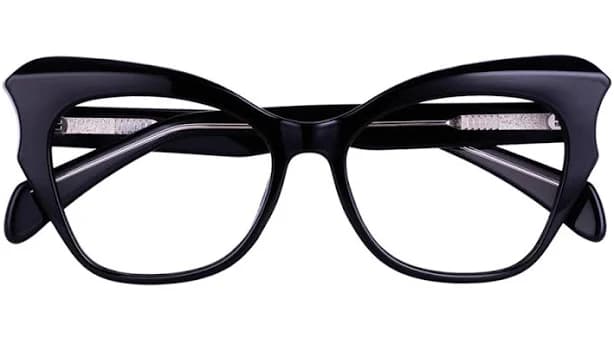 Online-Vlookoptical Cateye Black Acetate Glasses