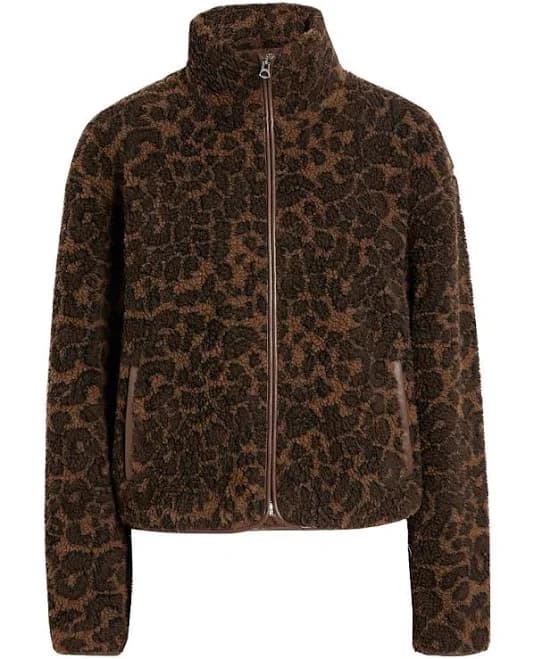 Rag & Bone Leopard-print Teddy Fleece Women Jacket - Brown