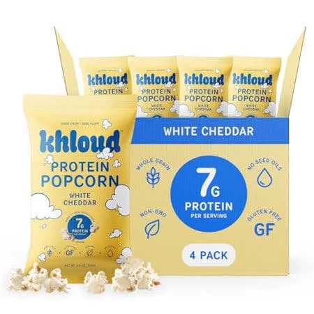 Khloud Popcorn Protein White Cheddar 4 oz (Case of 12)