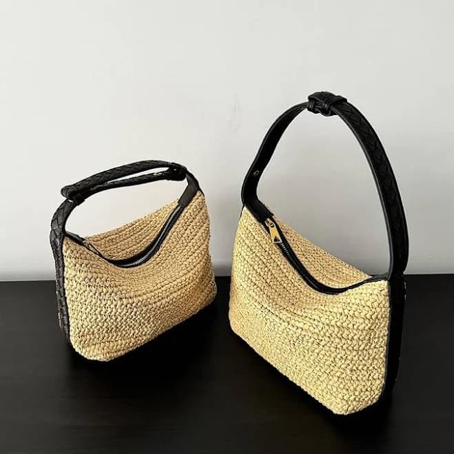 Raffia Woven Straw Handbag