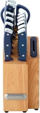 Farberware Edgekeeper Triple Riveted 14-Piece Slim Knife Block Set with Built in Sharpener
