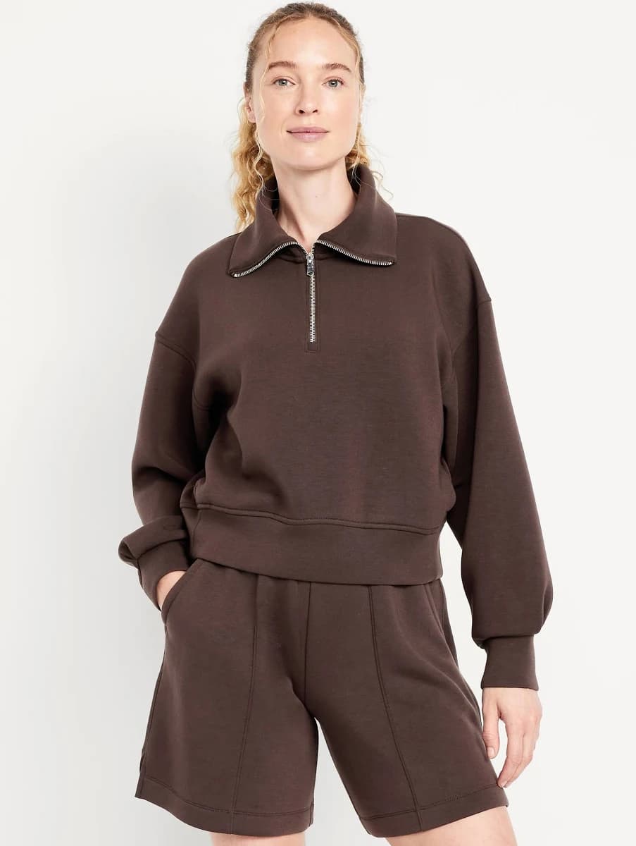 Old Navy Women's Bounce Fleece Half-Zip Pullover Sweatshirt