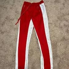Zumiez Men's Red and White Joggers-tracksuits