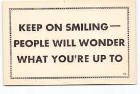 Humor Comic Keep Smiling People Wonder What You Up To Chrome Postcard Unposted | eBay