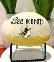 BEE KIND Honey Bee Painted Resin Stone Tiered Tray Desk Shelf Outdoor Decor NEW | eBay