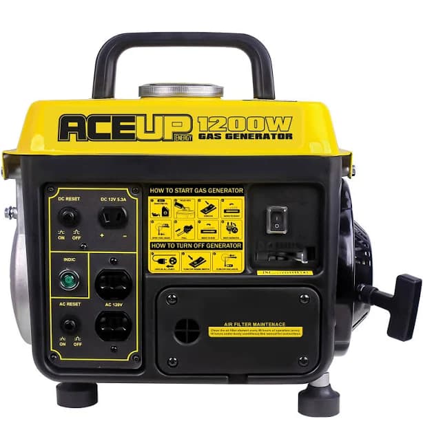 1200W Portable Gas-Powered Generator, Carrying Handle for Camping, Gas generator portable, Generator for home, Camping gear and equipment, Home Use