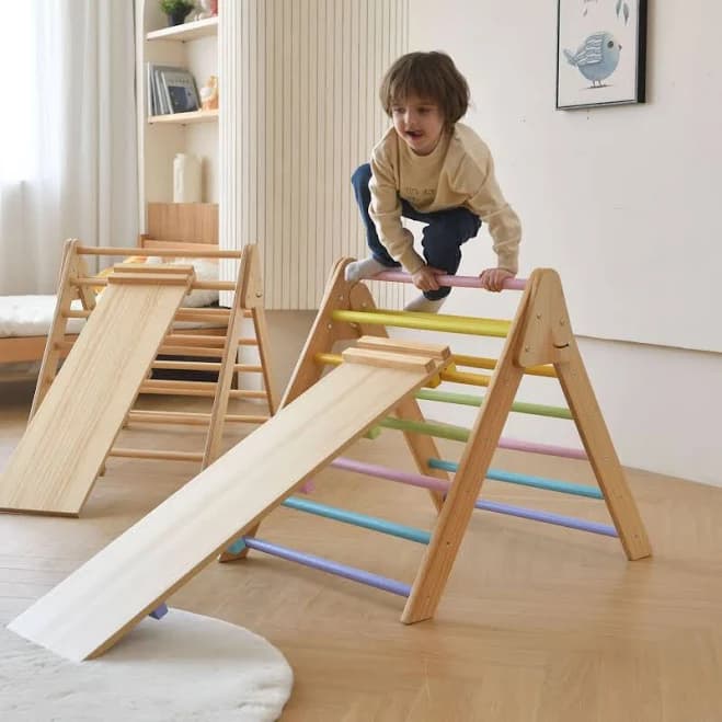 Avenlur Olive Pikler Triangle Ladder and Climber Slide
