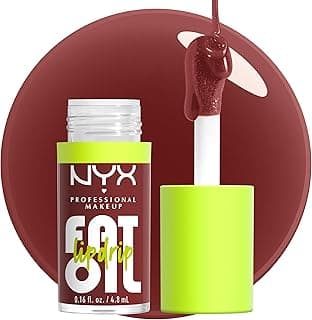 Fat Oil Lip Drip, Moisturizing Lip Oil Gloss, Vegan Tinted Formula, Up to 12 HR Hydration - Sprinkle Sprinkle (Deep Muted Rose)