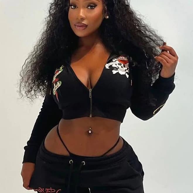 Fashion Nova Women's Love Kills Ed Hardy Zip Front Hoodie