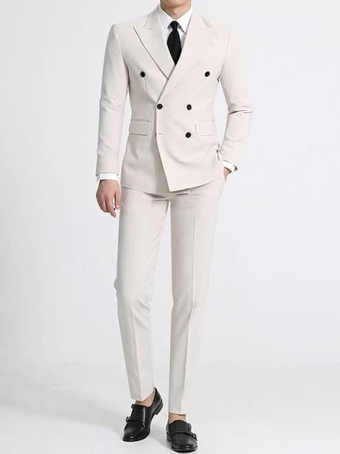 Men's Slim Fit Double-Breasted Suit