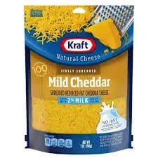 Kraft Finely Shredded Cheese, Reduced Fat, Mild Cheddar, 7 oz (198 g)