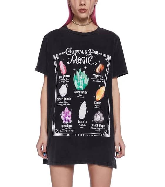 Dolls Kill Crystal Girl Oversized Tee