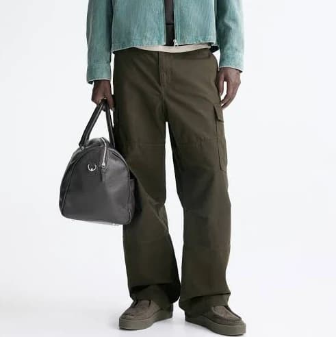 H&M Men's Relaxed-Fit Cotton Cargo Pants