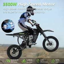 Ebike 3500W 48V 23AH Electric Motorcycle Dirt Bike for Adults & Teens, 63KM/H Off-Road E Motorcycle, 40–70KM Range, Full Suspension & Hydraulic Brakes - Walmart.com