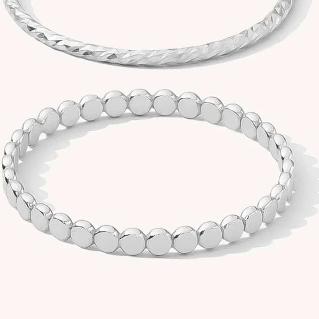 Dainty Stacking Ring Set in Sterling Silver