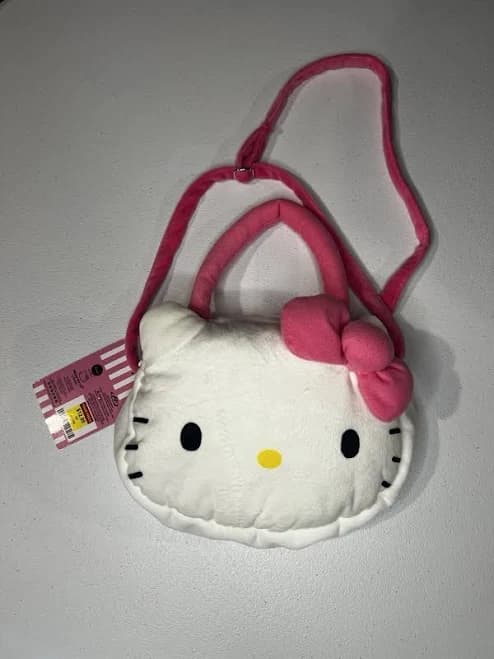 Hello Kitty Head-Shaped Plush Handbag