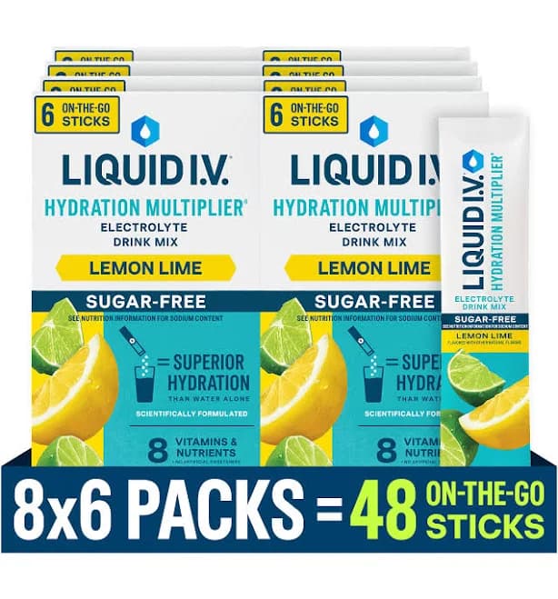Liquid I.V. Lemon Lime Sugar-Free Hydration Multiplier Powdered Electrolyte Drink Mix