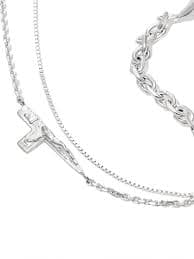 SWEETLIMEJUICE Mix Chain cross-detail Necklace | Silver | FARFETCH VN