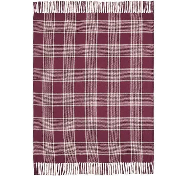 VHC Black Tan Plaid Throw