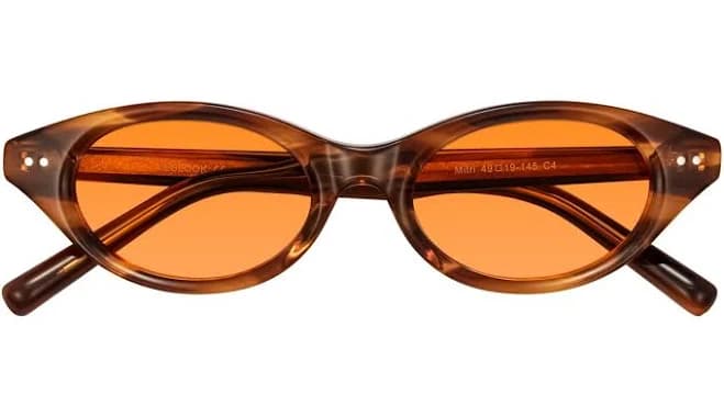 Medium Geek-Chic Oval Tinted Sunglasses Sunwear Lenses
