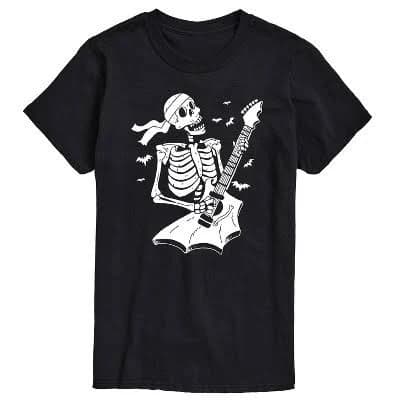 Men's Skeleton Guitar Rocker Graphic T-Shirt