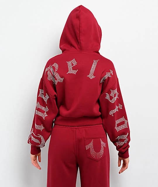 True Religion Women's Crystal Logo Zip Hoodie