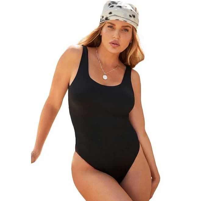 Swimsuits For All Women's Essential Scoop Back One Piece